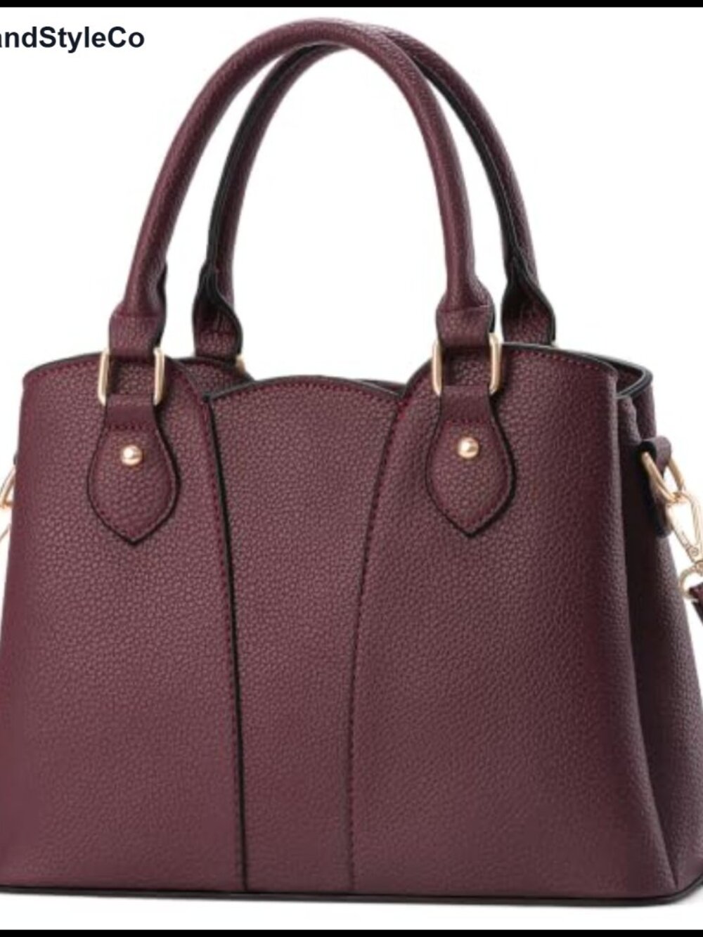 Vegan Leather Crossbody Satchel Tote Purse Zipper Top-Handle Strap